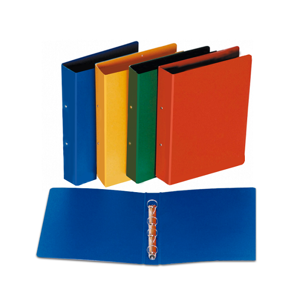 Carpeta 4 anillas 40 mm cartón gofrado colores