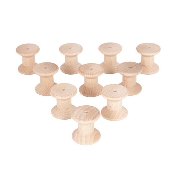 Conjunto 10 bobinas madera Ø35 mm
