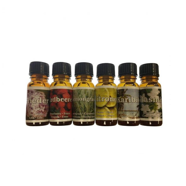 Aceites aromáticos 10 ml. Set 6 u. Sándalo, jazim, romero...