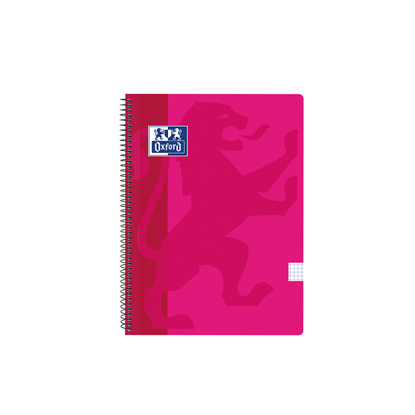 Cuaderno Oxford tapa plást. f° 80 h. 90 g 4x4 Fúcsia