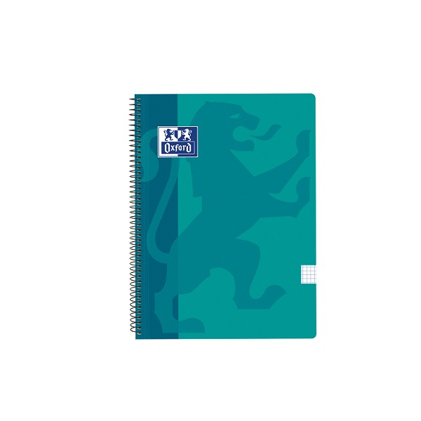 Cuaderno Oxford tapa plást. f° 80 h. 90 g 4x4 Turquesa