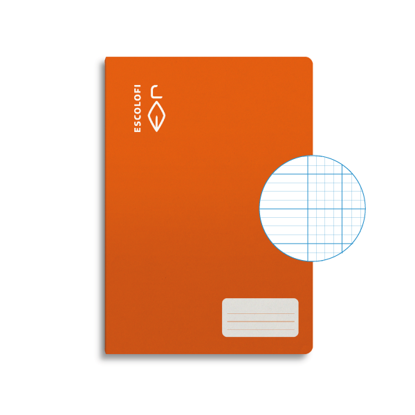 Libreta Escolofi 50 h. f° mil. 3x3x16 margen Naranja