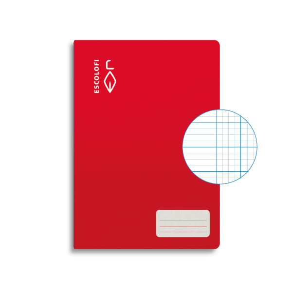 Libreta Escolofi 50 h. f° mil. 3x3x16 margen Rojo