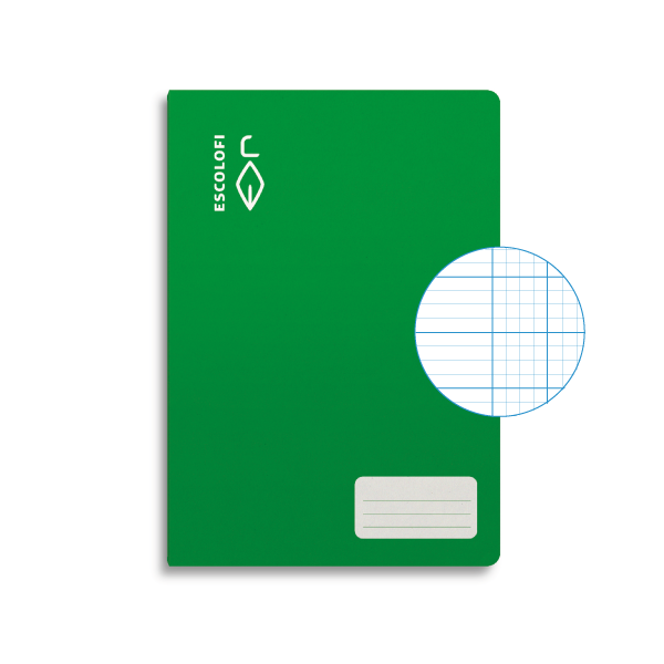 Libreta Escolofi 50 h. f° mil. 3x3x16 margen Verde