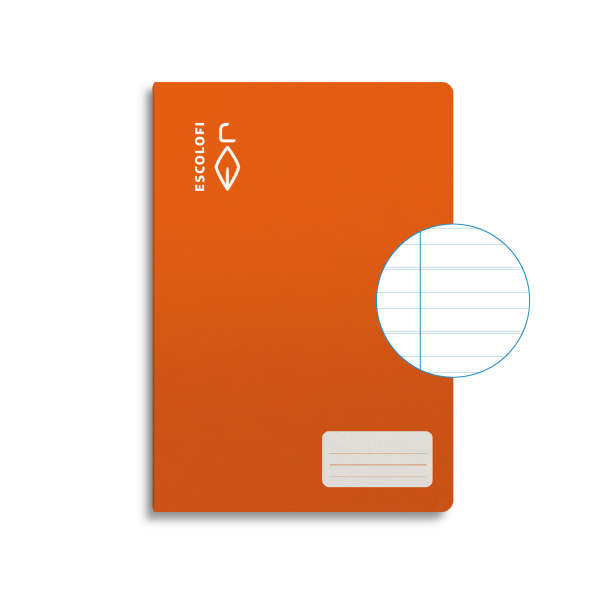 Libreta Escolofi 50 h. f° montesori 3,5 margen Naranja