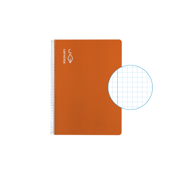 Cuaderno Escolofi 50 h. 4° cuadr. 4 margen Naranja