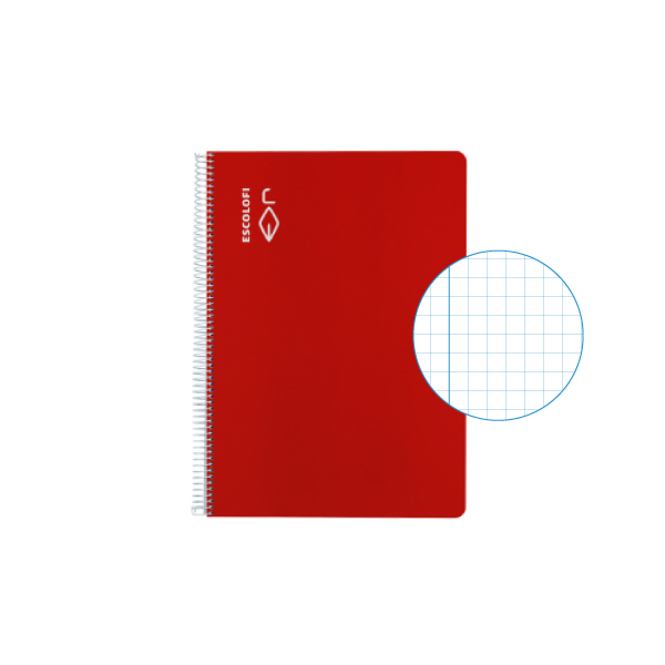 Cuaderno Escolofi 50 h. 4° cuadr. 4 margen Rojo