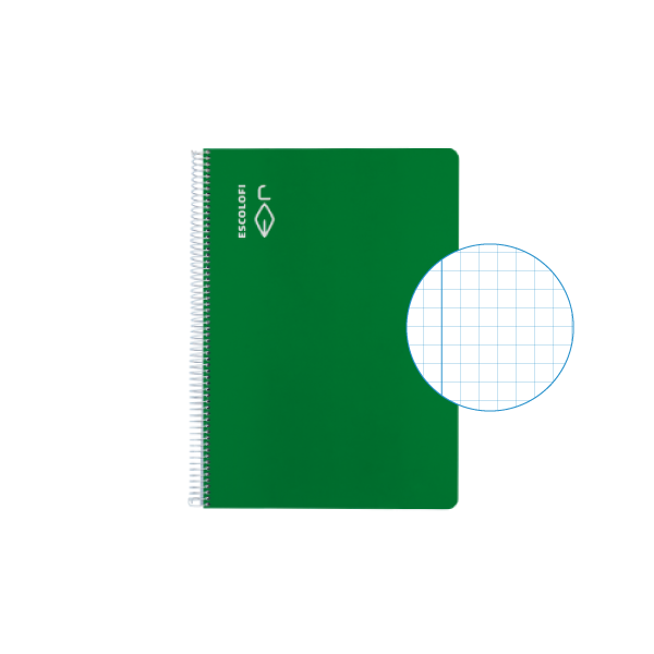Cuaderno Escolofi 50 h. 4° cuadr. 4 margen Verde