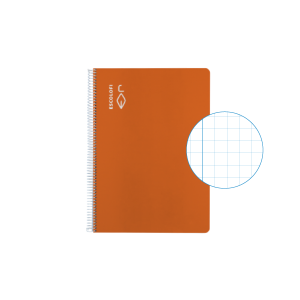 Cuaderno Escolofi 50 h. 4° cuadr. 6 margen Naranja