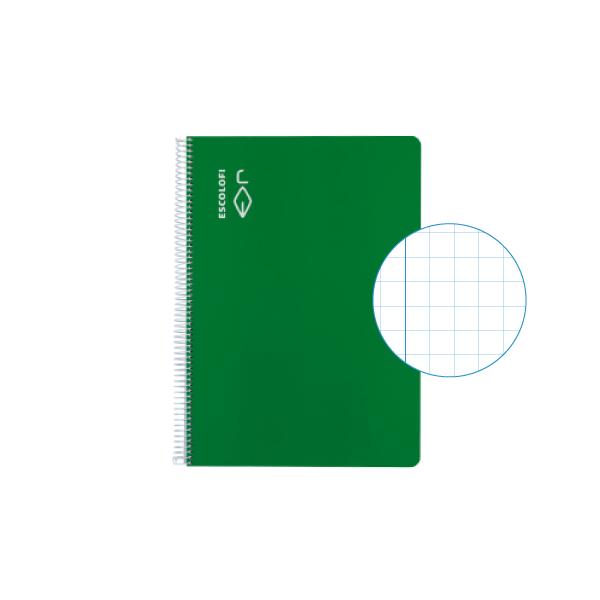 Cuaderno Escolofi 50 h. 4° cuadr. 6 margen Verde