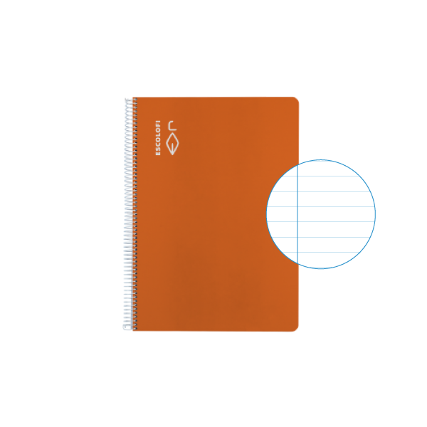 Cuaderno Escolofi 50 h. 4° horizontal margen Naranja
