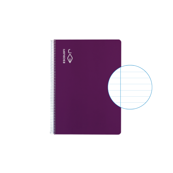 Cuaderno Escolofi 50 h. 4° horizontal margen Violeta