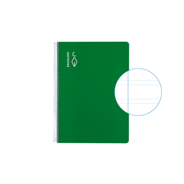Cuaderno Escolofi 50 h. 4° pauta 3,5 margen Verde