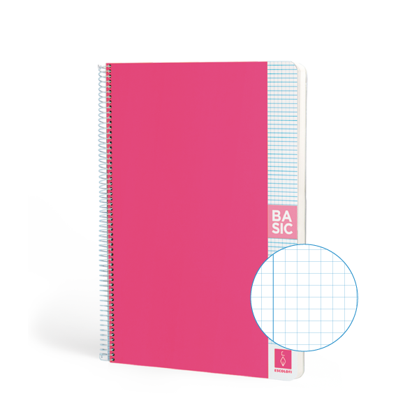 Cuaderno Escolofi Basic A4 80 h. 80 g 4x4 Rosa