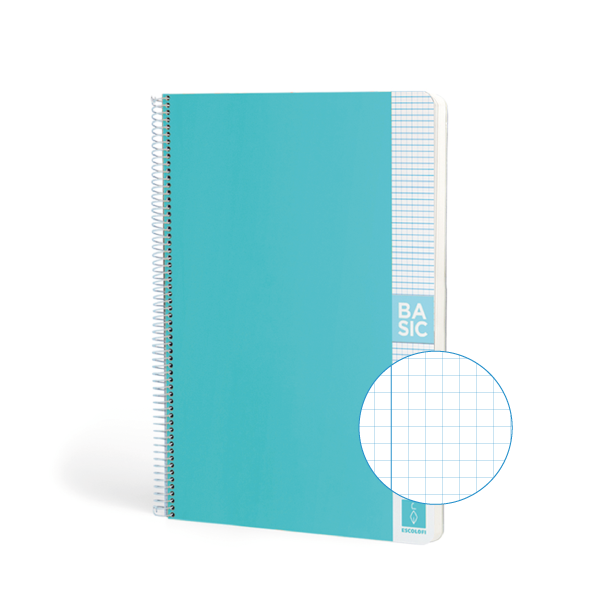 Cuaderno Escolofi Basic A4 80 h. 80 g 4x4 Azul Turquesa