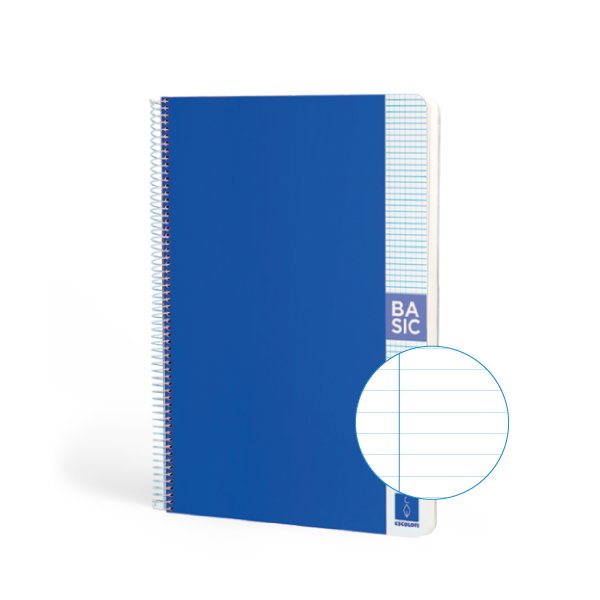 Cuaderno Escolofi Basic A4 80 h. 80 g Horizontal Azul osc.