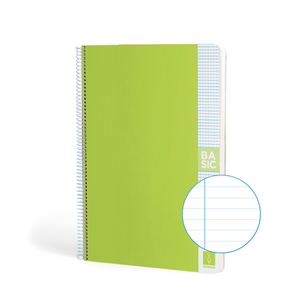 Cuaderno Escolofi Basic A4 80 h. 80 g Horizontal Verde claro
