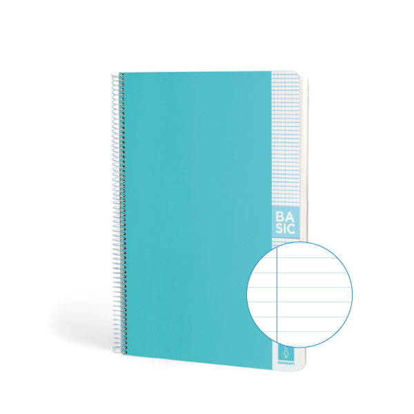 Cuaderno Escolofi Basic A4 80 h. 80 g Horizontal Azul Turq.