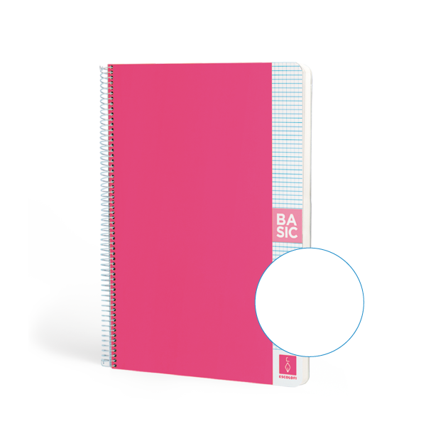 Cuaderno Escolofi Basic A4 80 h. 80 g Liso Rosa