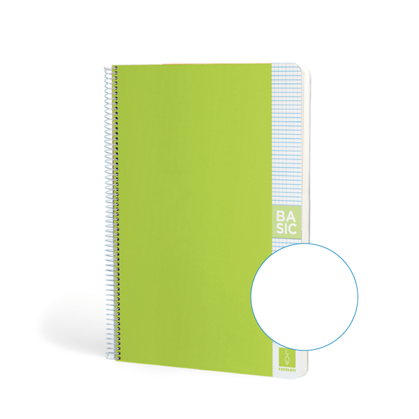 Cuaderno Escolofi Basic A4 80 h. 80 g Liso Verde claro