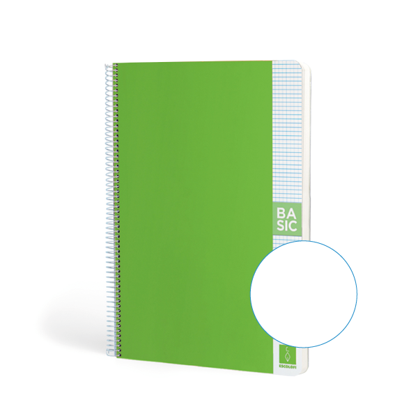 Cuaderno Escolofi Basic A4 80 h. 80 g Liso Verde oscuro