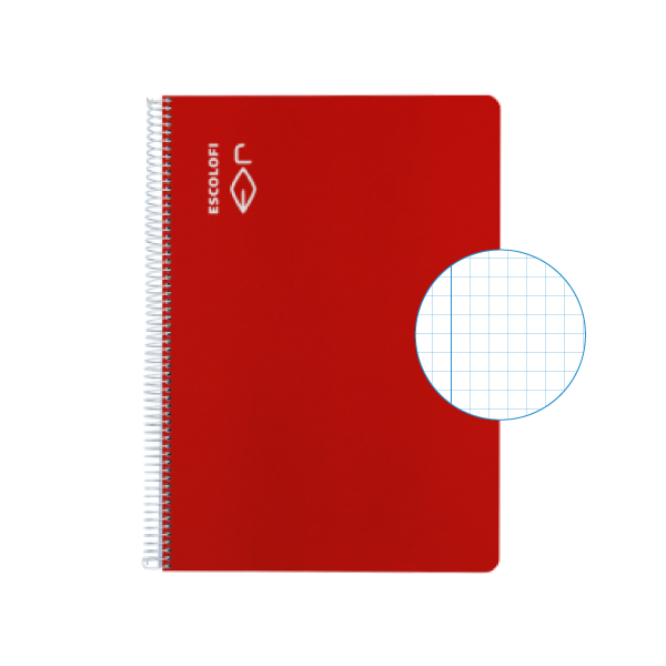 Cuaderno Escolofi f° 50 h. cuadrícula 4x4 margen Rojo
