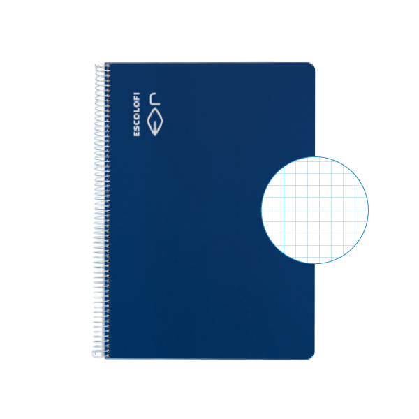 Cuaderno Escolofi f° 50 h. cuadrícula 4x4 margen Azul