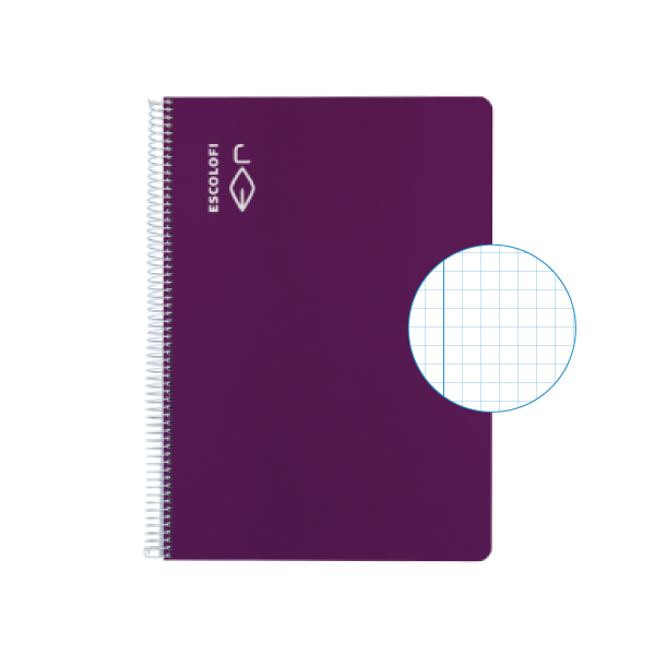 Cuaderno Escolofi f° 50 h. cuadrícula 4x4 margen Violeta