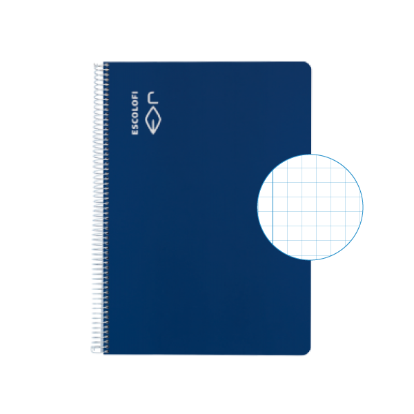 Cuaderno Escolofi f° 50 h. cuadrícula 5x5 margen Azul