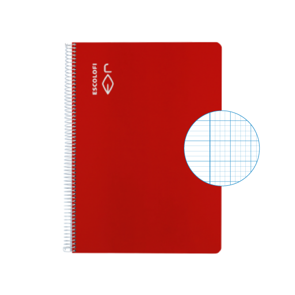 Cuaderno Escolofi f° 50 h. milim. 2x2x16 margen Rojo