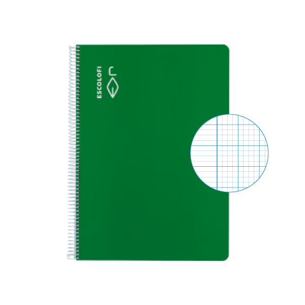 Cuaderno Escolofi f° 50 h. milim. 2x2x16 margen Verde