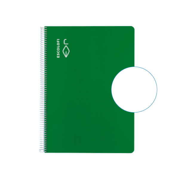 Cuaderno Escolofi f° 50 h. horizontal margen Verde