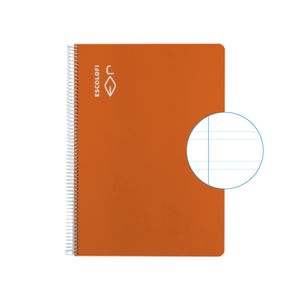Cuaderno Escolofi f° 50 h. pauta 3,5 margen Naranja