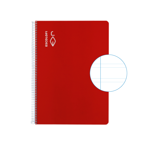 Cuaderno Escolofi f° 50 h. pauta 3,5 margen Rojo