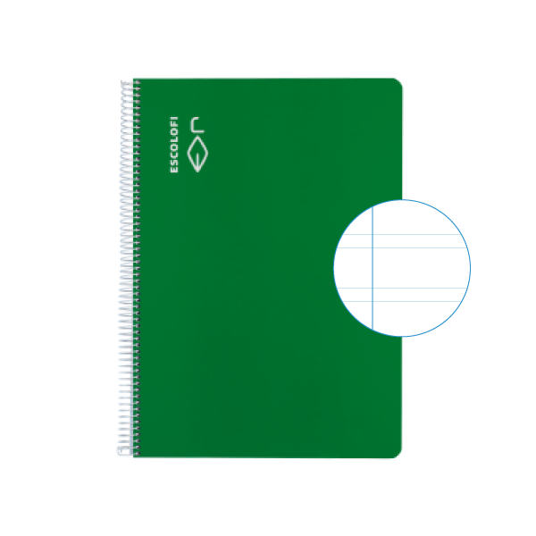 Cuaderno Escolofi f° 50 h. pauta 3,5 margen Verde