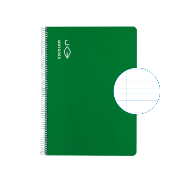 Cuaderno Escolofi f° 50 h. pauta montesori 3,5 Verde