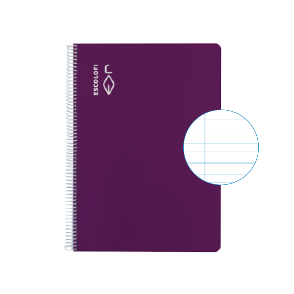 Cuaderno Escolofi f° 50 h. pauta montesori 3,5 Violeta
