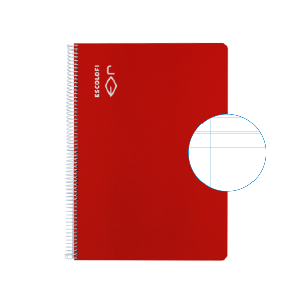 Cuaderno Escolofi f° 50 h. pauta montesori 5 Rojo