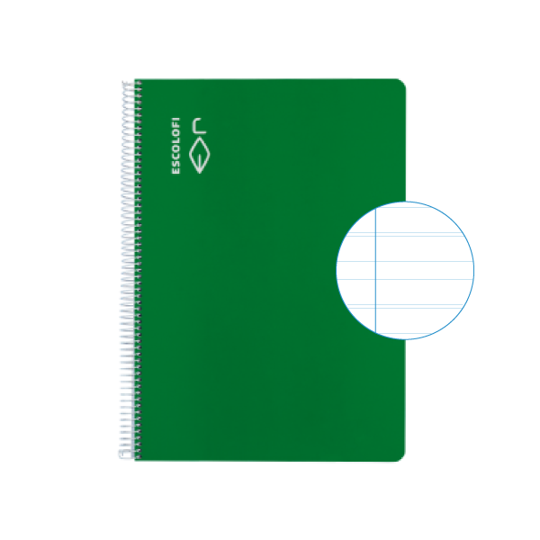 Cuaderno Escolofi f° 50 h. pauta montesori 5 Verde