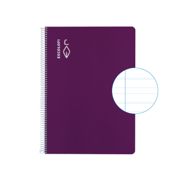 Cuaderno Escolofi f° 50 h. pauta montesori 5 Violeta