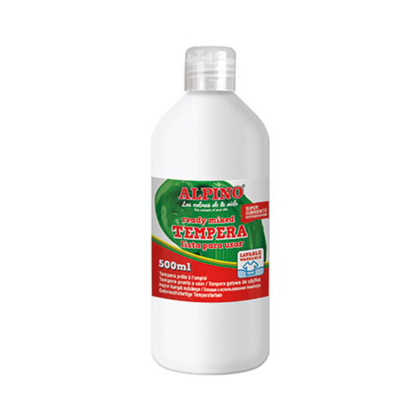 Témpera superlavable Alpino 500 ml Blanca