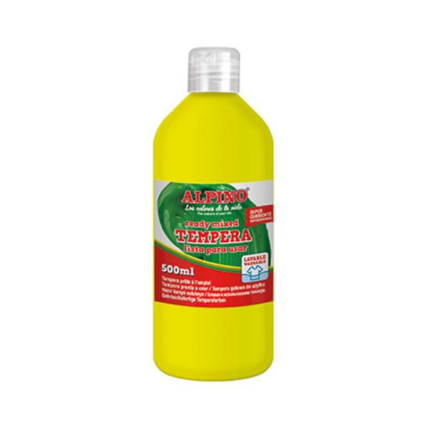 Témpera superlavable Alpino 500 ml Amarilla