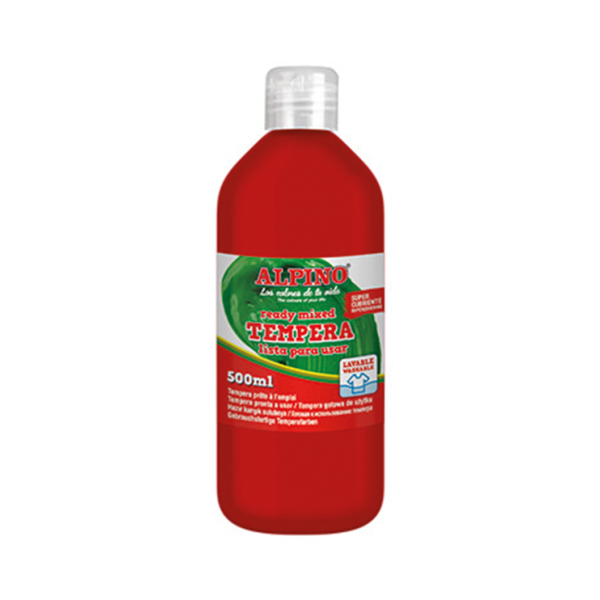 Témpera superlavable Alpino 500 ml Roja