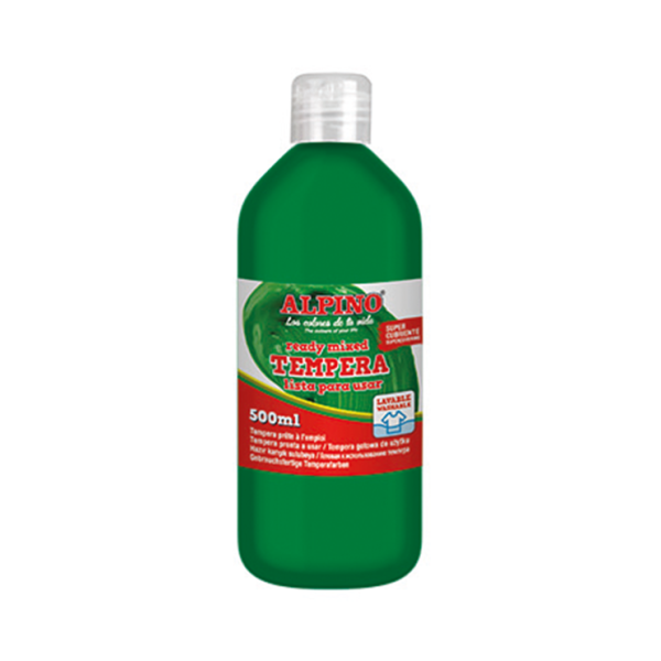 Témpera superlavable Alpino 500 ml Verde Osc.