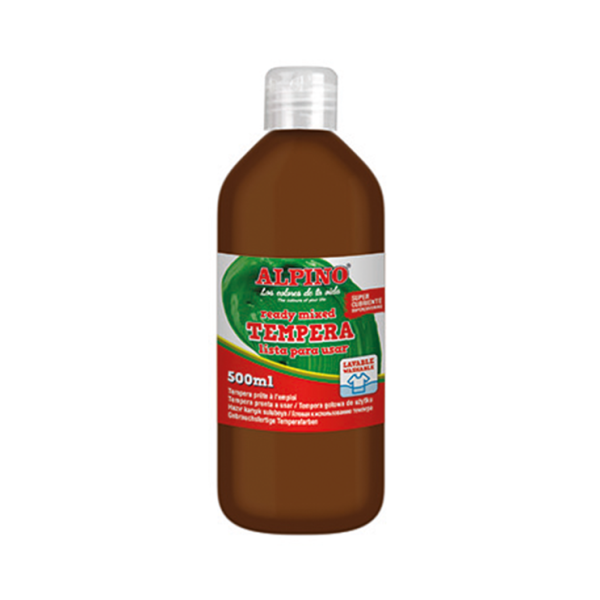 Témpera superlavable Alpino 500 ml Marrón