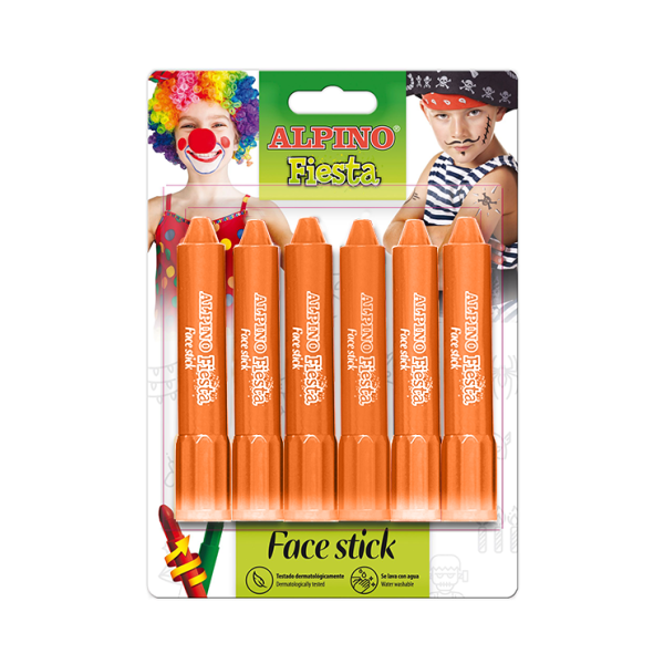 Blíster 6 barras maquillaje Face Stick Naranja