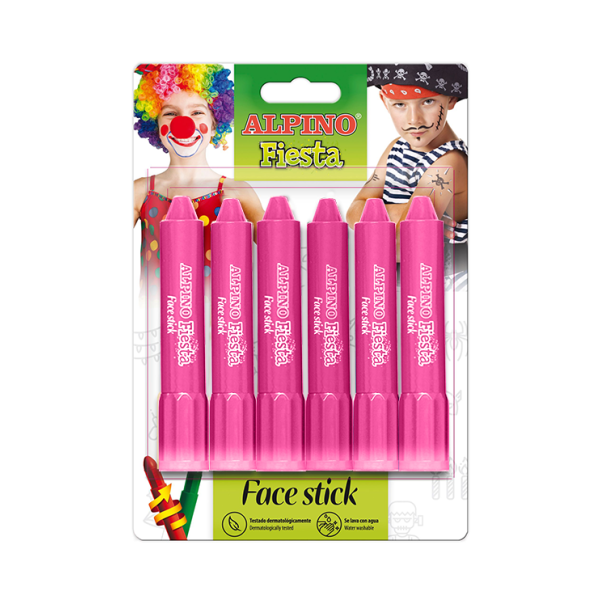 Blíster 6 barras maquillaje Face Stick Rosa