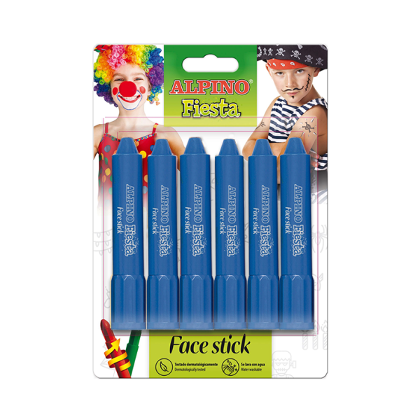 Blíster 6 barras maquillaje Face Stick Azul