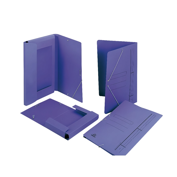 Carpeta gomas sencilla cartón azul folio