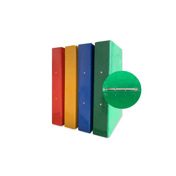 Carpeta 4 anillas 40 mm cartón forrado col. plast.